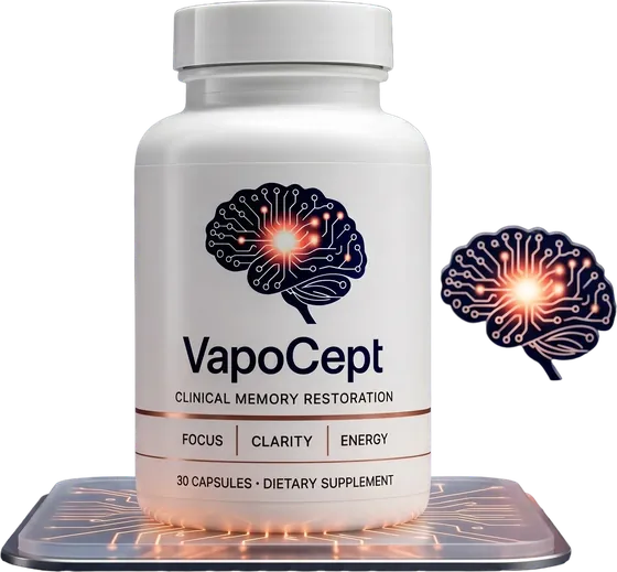 VapoCept memory and focus supplement bottle